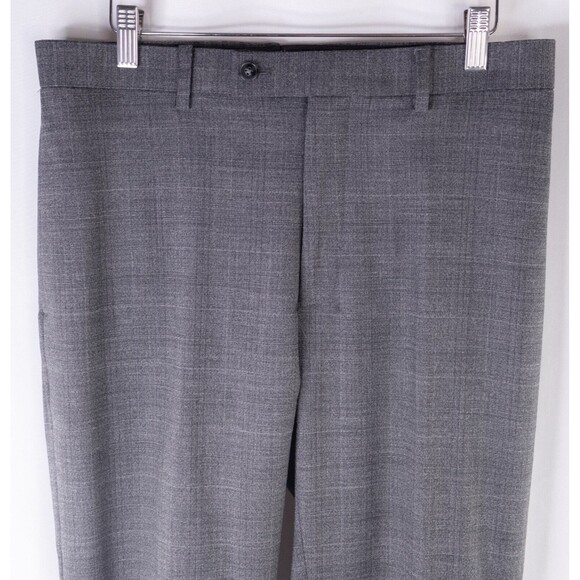 Calvin Klein SLIM Mens 40R Gray Plaid Wool 2-Pcs Suit With Dress Pants 32X27 - Picture 14 of 16